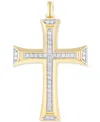 Macy's Men's Diamond Flared Cross Pendant (1/2 Ct. T.w.) In 10k Gold In Gold