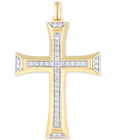 Macy's Men's Diamond Flared Cross Pendant (1/2 Ct. T.w.) In 10k Gold
