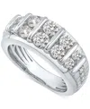 Macy's Men's Diamond Graduated Column Band (2 Ct. T.w.) In 10k White Gold In White Gold