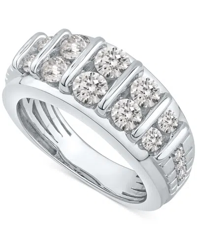 Macy's Men's Diamond Graduated Column Band (2 Ct. T.w.) In 10k White Gold