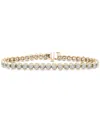 Macy's Men's Diamond Half Bezel Link Bracelet (3-1/2 Ct. T.w.) In 10k Gold In Gold Over Silver