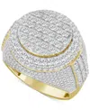 Macy's Men's Diamond Multi Cluster Multirow Ring (2 Ct. T.w.) In 10k Gold In Gold