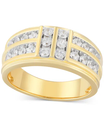 Macy's Men's Diamond Multirow Channel-set Ring (1 Ct. T.w.) In 10k Gold