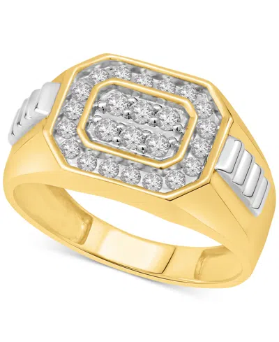 Macy's Men's Diamond Octagon Cluster Ring (1/2 Ct. T.w.) In 10k Gold