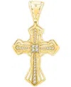 Macy's Men's Diamond Openwork Cross Pendant (1/2 Ct. T.w.) In 10k Gold In Gold
