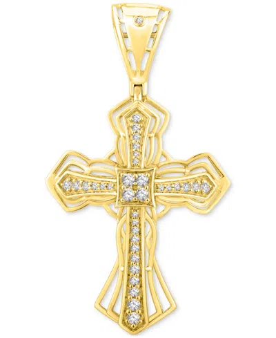 Macy's Men's Diamond Openwork Cross Pendant (1/2 Ct. T.w.) In 10k Gold