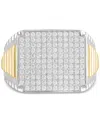 Macy's Men's Diamond Pave Cluster Ring (1 Ct. T.w.) In Sterling Silver & 14k Gold-plate In Two-tone