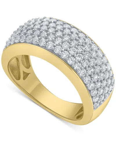 Macy's Men's Diamond Pave Cluster Ring (2 Ct. T.w.) In Sterling Silver & 14k Gold-plate