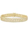 Macy's Men's Diamond Pave Link Bracelet (4 Ct. T.w.) In 14k Gold-plated Sterling Silver In Gold