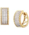 Macy's Men's Diamond Pave Small Huggie Hoop Earrings (1/2 Ct. T.w.) In 10k Gold, 0.62" In Yellow Gold