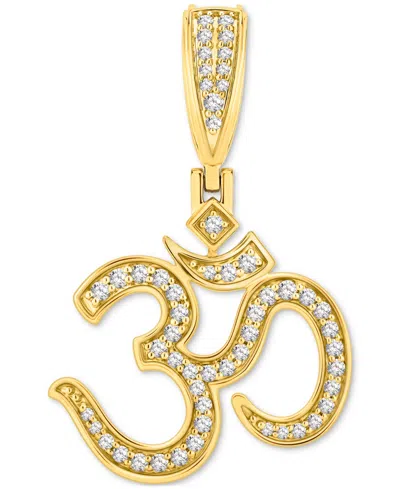 Macy's Men's Diamond Polished Om Symbol Pendant (1/2 Ct. T.w.) In 10k Gold
