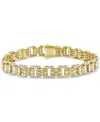 Macy's Men's Diamond Polished Open Link Bracelet (3 Ct. T.w.) In 10k Gold