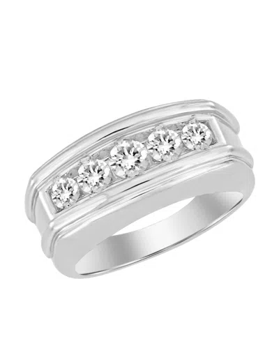 Macy's Men's Diamond Ring (1 Ct. T.w.) In 10k White Gold In Silver