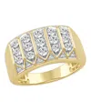 Macy's Men's Diamond Ring (1 Ct. T.w.) In 10k Yellow Gold With Rhodium In Gold