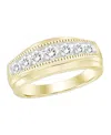 Macy's Men's Diamond Ring (1 Ct. T.w.) In 10k Yellow Gold With Rhodium In Gold