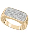 Macy's Men's Diamond Ring (1/4 Ct. T.w.) In 14k Gold Plated Over Sterling Silver In Yellow