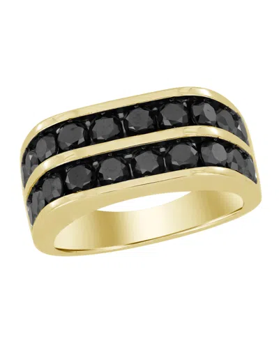 Macy's Men's Diamond Ring (3 Ct. T.w.) In Silver Rhodium With Yellow Plating In Gold