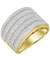 Macy's Men's Diamond Round & Baguette Multirow Ring (2 Ct. T.w.) In 10k Gold In Gold