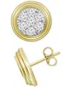 Macy's Men's Diamond Round Cluster Stud Earrings (1/5 Ct. T.w.) In 10k Gold