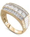 Macy's Men's Diamond Row Ring (1 Ct. T.w) In 14k Yellow Gold In Yellow