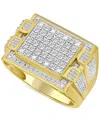 Macy's Men's Diamond Statement Ring (1/2 Ct. T.w.) In 10k Yellow Gold In Gold