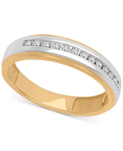 Macy's Men's Diamond Wedding Band (1/6 Ct. T.w.) In 14k Gold In Yellow Gold