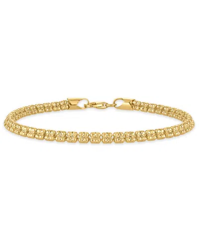 Macy's Men's Diamond-cut Ice Chain Bracelet In 14k Gold Over Sterling Silver