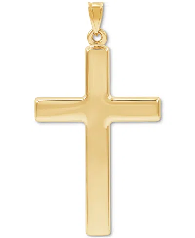 Macy's Men's High-polished Simple Large Cross Pendant In 14k Gold