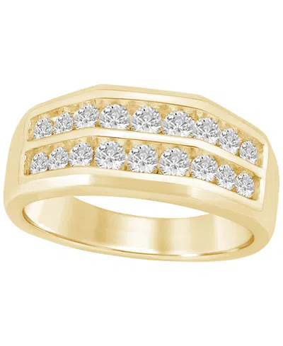 Macy's Men's Lab Grown Diamond (1 Ct. T.w.) Ring In Gold Vermeil Over Sterling Silver