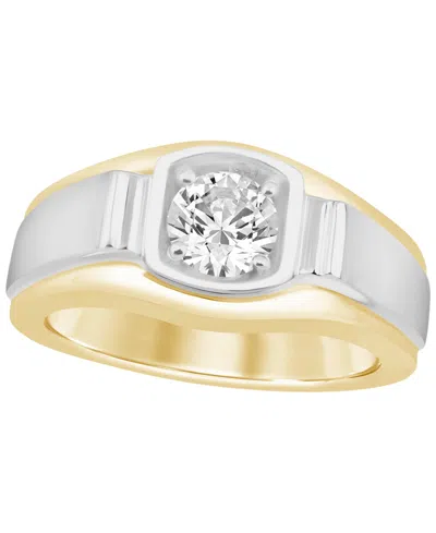 Macy's Men's Lab Grown Diamond Ring (1 Ct. T.w.) In Gold Vermeil & Sterling Silver