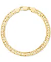Macy's Men's Mariner Link Chain Bracelet In 14k Gold-plated Sterling Silver In Gold Over Silver