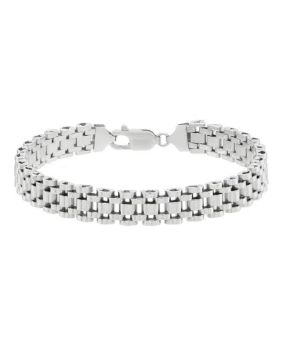 Macy's Men's Panther Chain Bracelet In Sterling Silver In Brown