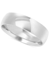 MACY'S MEN'S POLISHED COMFORT FIT WEDDING BAND IN 10K WHITE GOLD, CREATED FOR MACY'S
