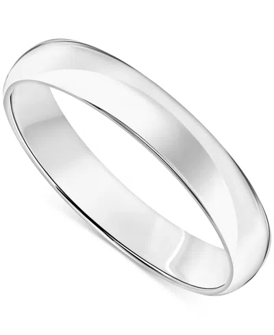 Macy's Men's Polished Comfort Fit Wedding Band In Platinum