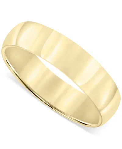 Macy's Men's Polished Wedding Band In 18k Gold-plated Sterling Silver (also In Sterling Silver)