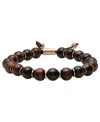Macy's Men's Red Tiger's Eye Bead Bolo Bracelet In Red