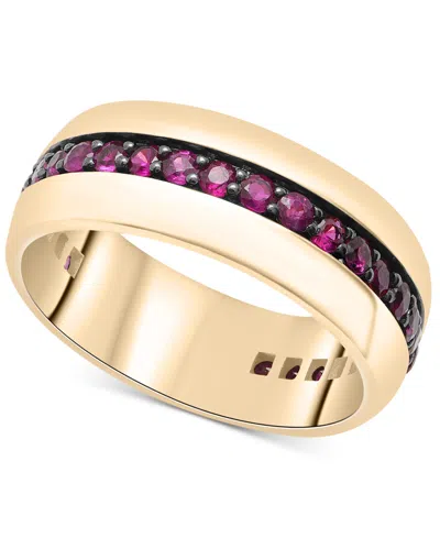 Macy's Men's Sapphire Polished Band (1-1/4 Ct. T.w.) In Sterling Silver (also In Ruby)