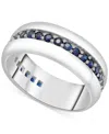 Macy's Men's Sapphire Polished Band (1-1/4 Ct. T.w.) In Sterling Silver (also In Ruby) In Sapphire