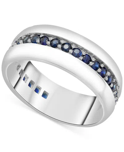 Macy's Men's Sapphire Polished Band (1-1/4 Ct. T.w.) In Sterling Silver (also In Ruby)
