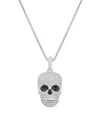 Macy's Men's Skull Pendant Diamond Necklace (3/4 Ct. T.w.) In Sterling Silver In White