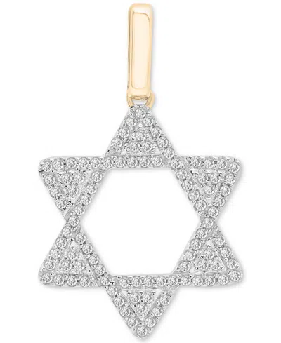 Macy's Men's Star Of David Open Pendant (1/2 Ct. T.w.) In 10k Gold In Yellow Gold