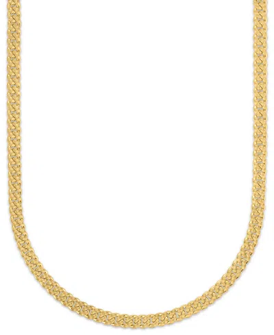 Macy's Men's Starburst Diamond-cut Cuban Link Chain Necklace In 14k Gold Over Sterling Silver