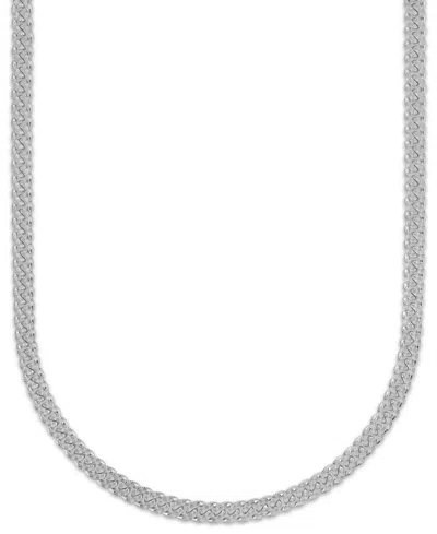 Macy's Men's Starburst Diamond-cut Cuban Link Chain Necklace In Sterling Silver
