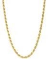 Macy's Men's Two-tone Rope Link 22" Chain Necklace (4mm) In Sterling Silver & 14k Gold-plate In Gold Over Silver