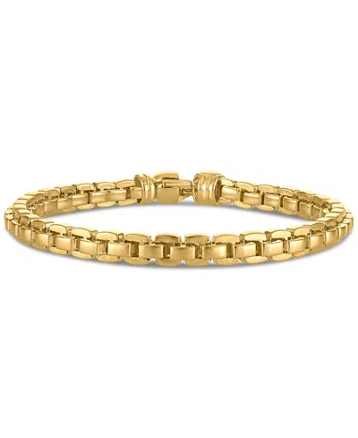 Macy's Men's Venezia Box Link Chain Bracelet In 14k Gold-plated Sterling Silver