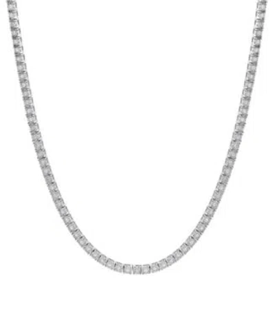 Macy's Mens Diamond 24 Tennis Necklace In Sterling Silver