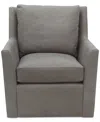 Macy's Merten Fabric Swivel Chair, Exclusively At  In Grey