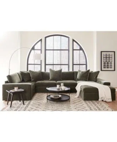 Macy's Michola Fabric Sectional Collection Created For Macys In Stone