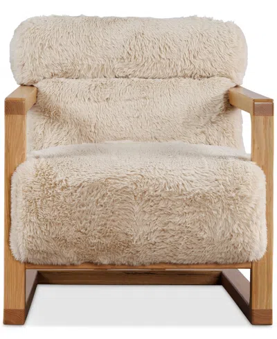 Macy's Michola Wood Accent Chair,  Exclusive In Brown