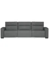 Macy's Miren 3-pc. Fabric Sectional With 2 Power Headrest Recliners, Exclusively At  In Gray